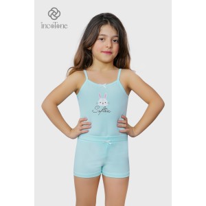 طقم داخلي بناتي ليكرا  لبني