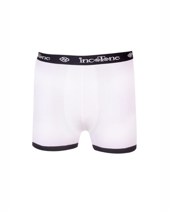 بوكسر رجالي سادة ليكرا ابيض